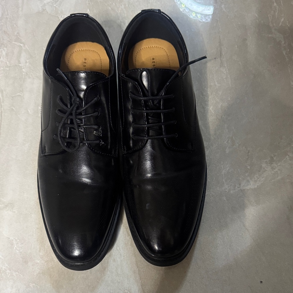 Classic Black Leather Oxfords